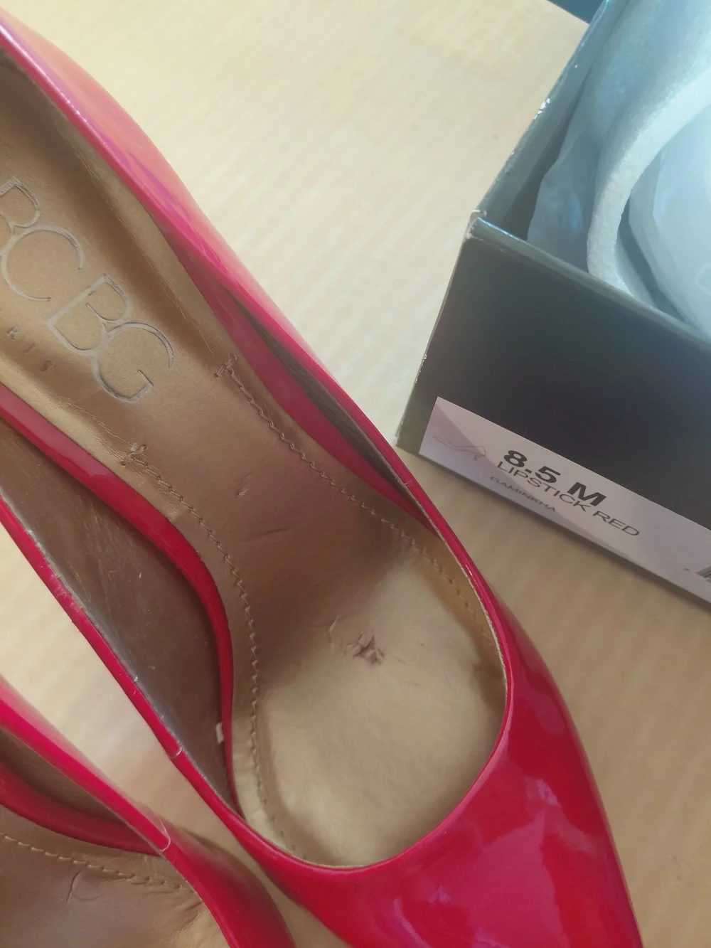 BCBG Red Patent Pointed-Toe Stiletto Pumps